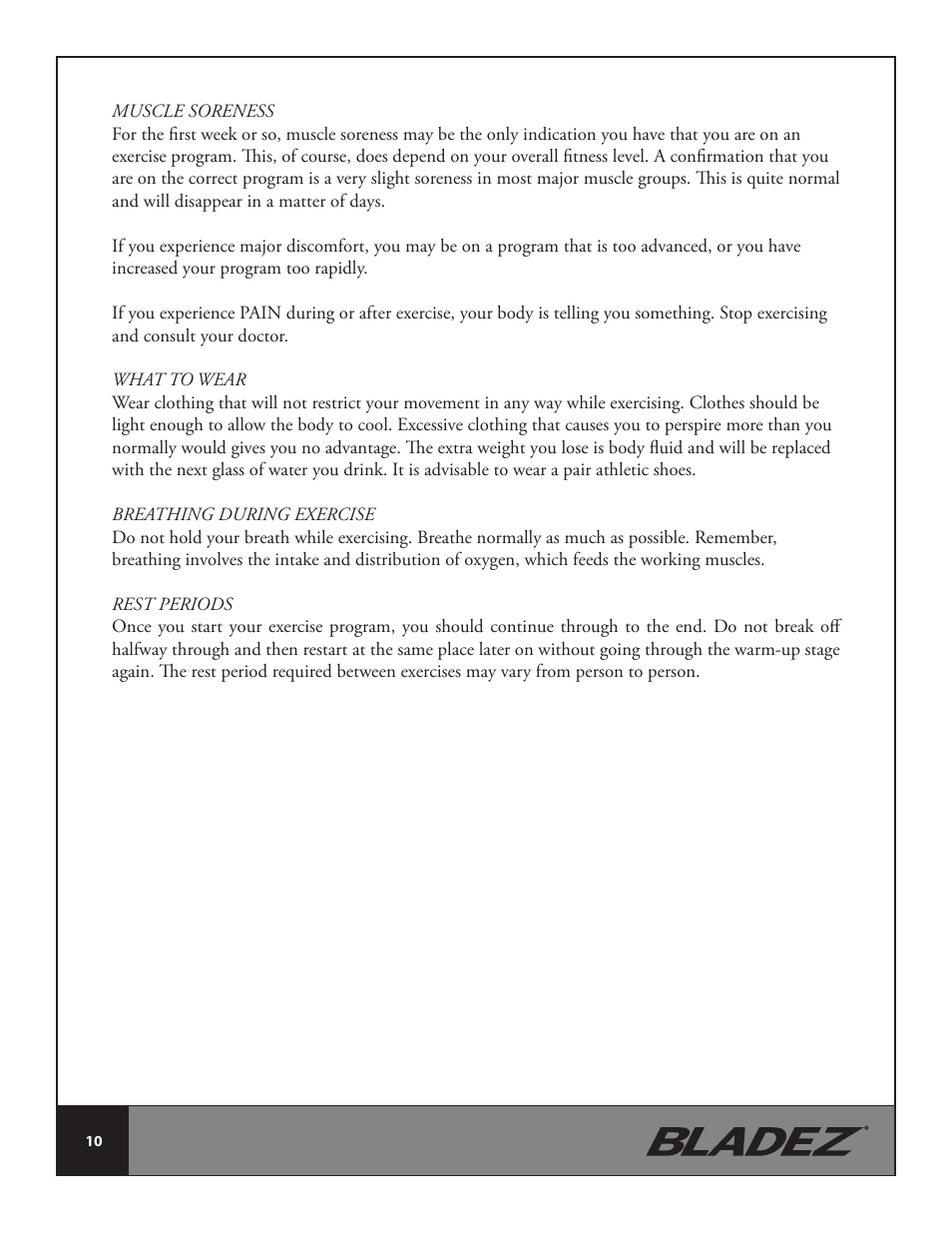 Bladez Fitness Fusion GS Indoor Cycle User Manual | Page 10 / 22