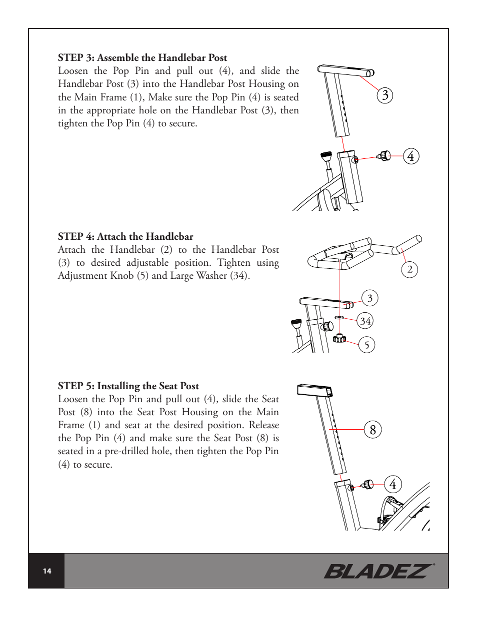 Bladez Fitness Fusion GS Indoor Cycle User Manual | Page 14 / 22