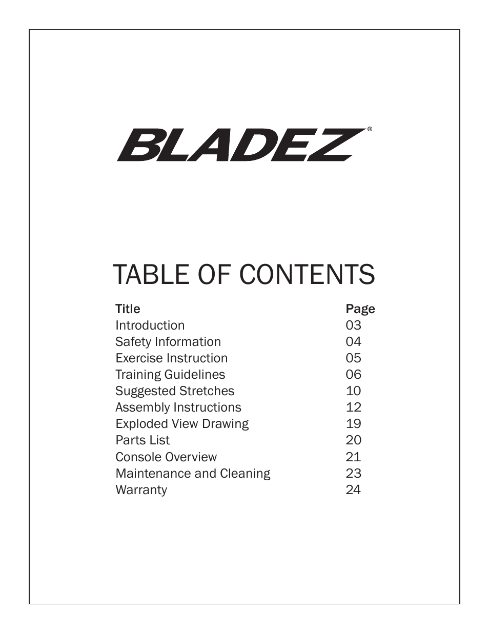 Bladez Fitness Master GS Indoor Cycle User Manual | Page 2 / 24