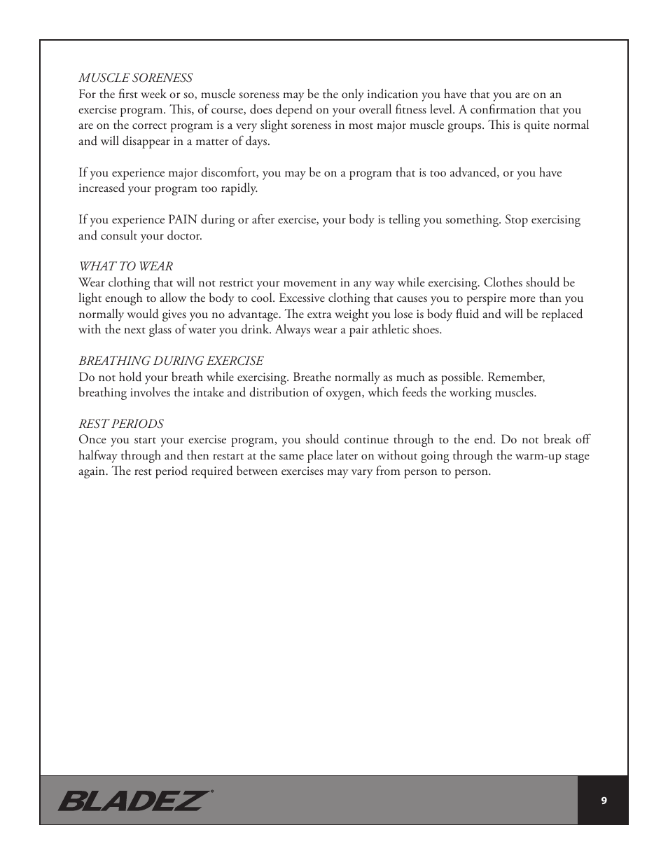 Bladez Fitness Master GS Indoor Cycle User Manual | Page 9 / 24