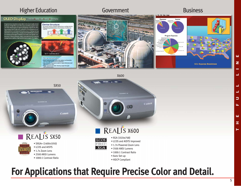 Higher education business government | Canon Projectors User Manual | Page 5 / 12