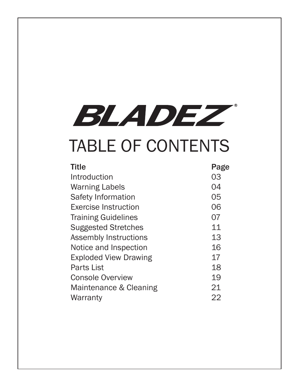 Bladez Fitness Synchro GS Indoor Cycle User Manual | Page 2 / 24