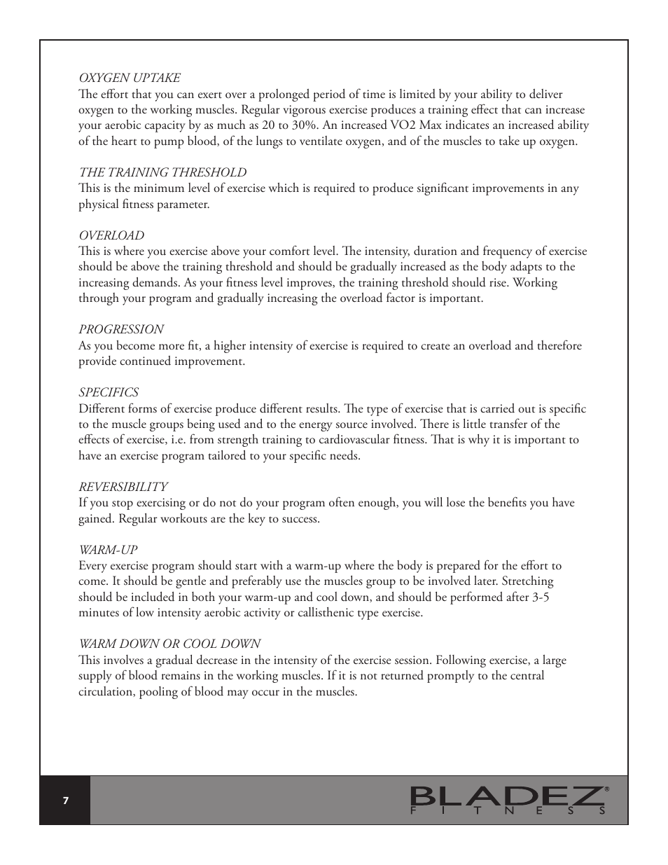Bladez Fitness Synchro GS Indoor Cycle User Manual | Page 7 / 24