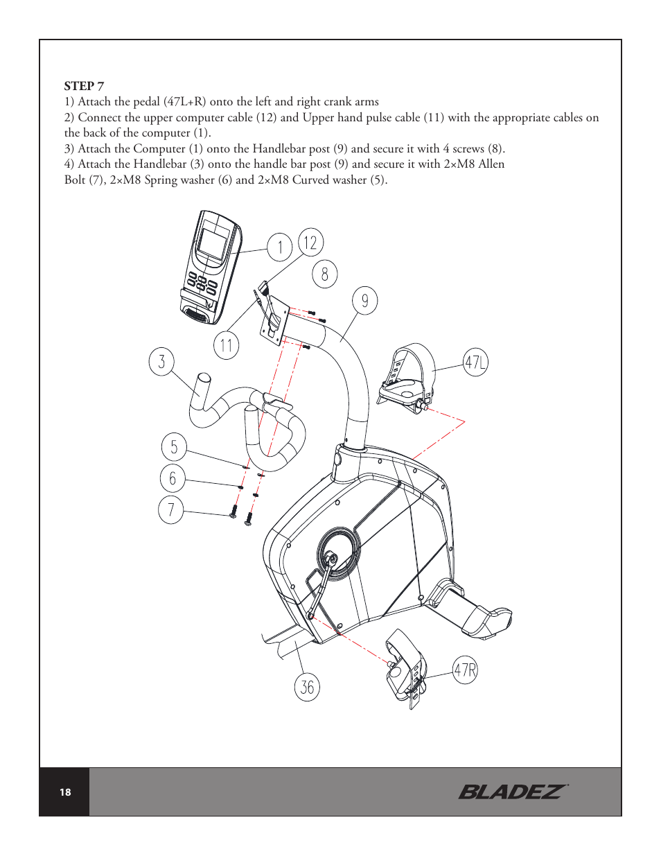 Bladez Fitness R400 Recumbent Bike User Manual | Page 18 / 36