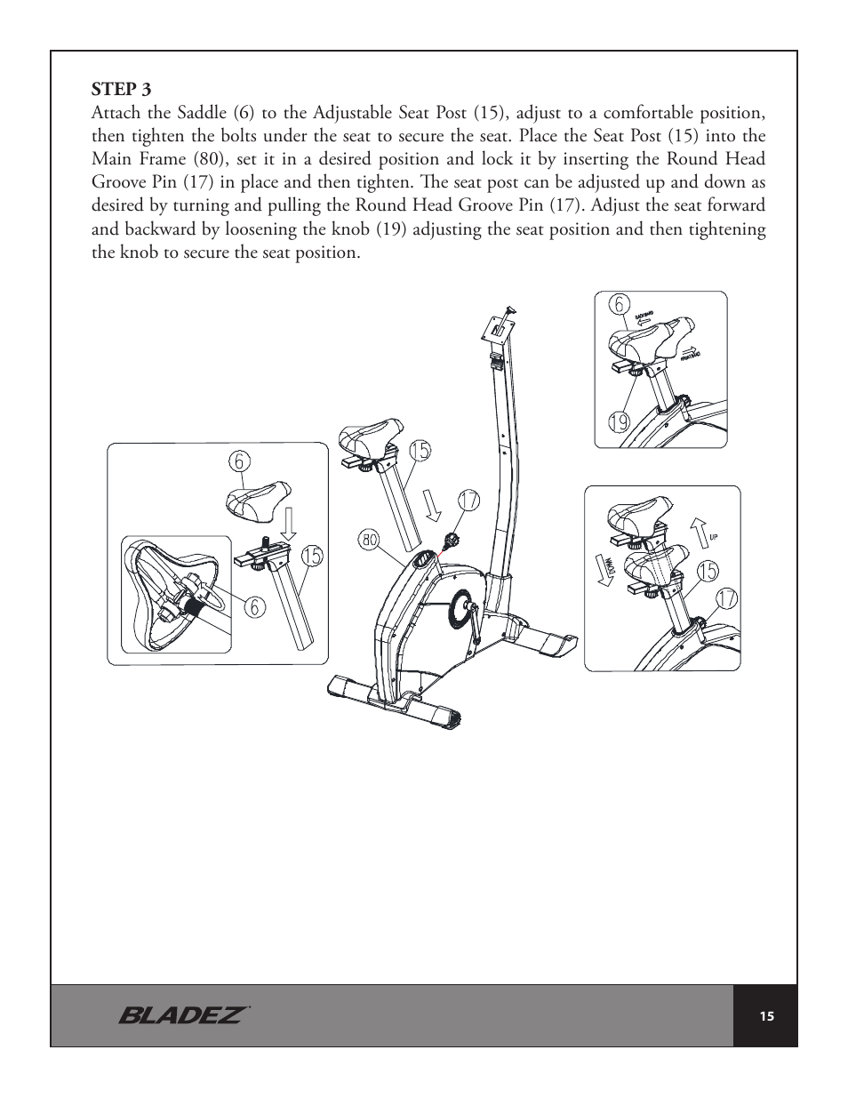 Bladez Fitness U400 Upright Bike User Manual | Page 15 / 33