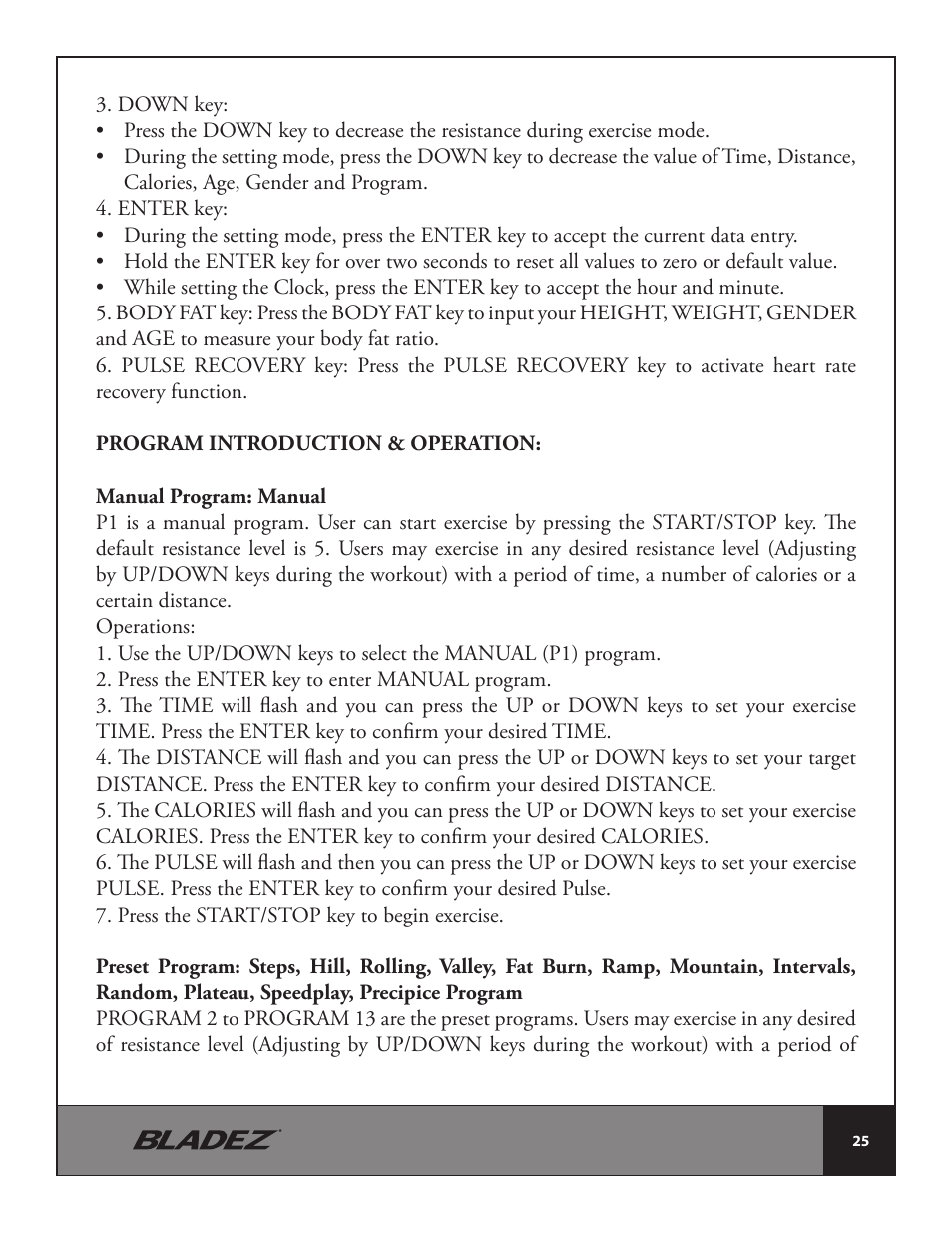 Bladez Fitness U400 Upright Bike User Manual | Page 25 / 33