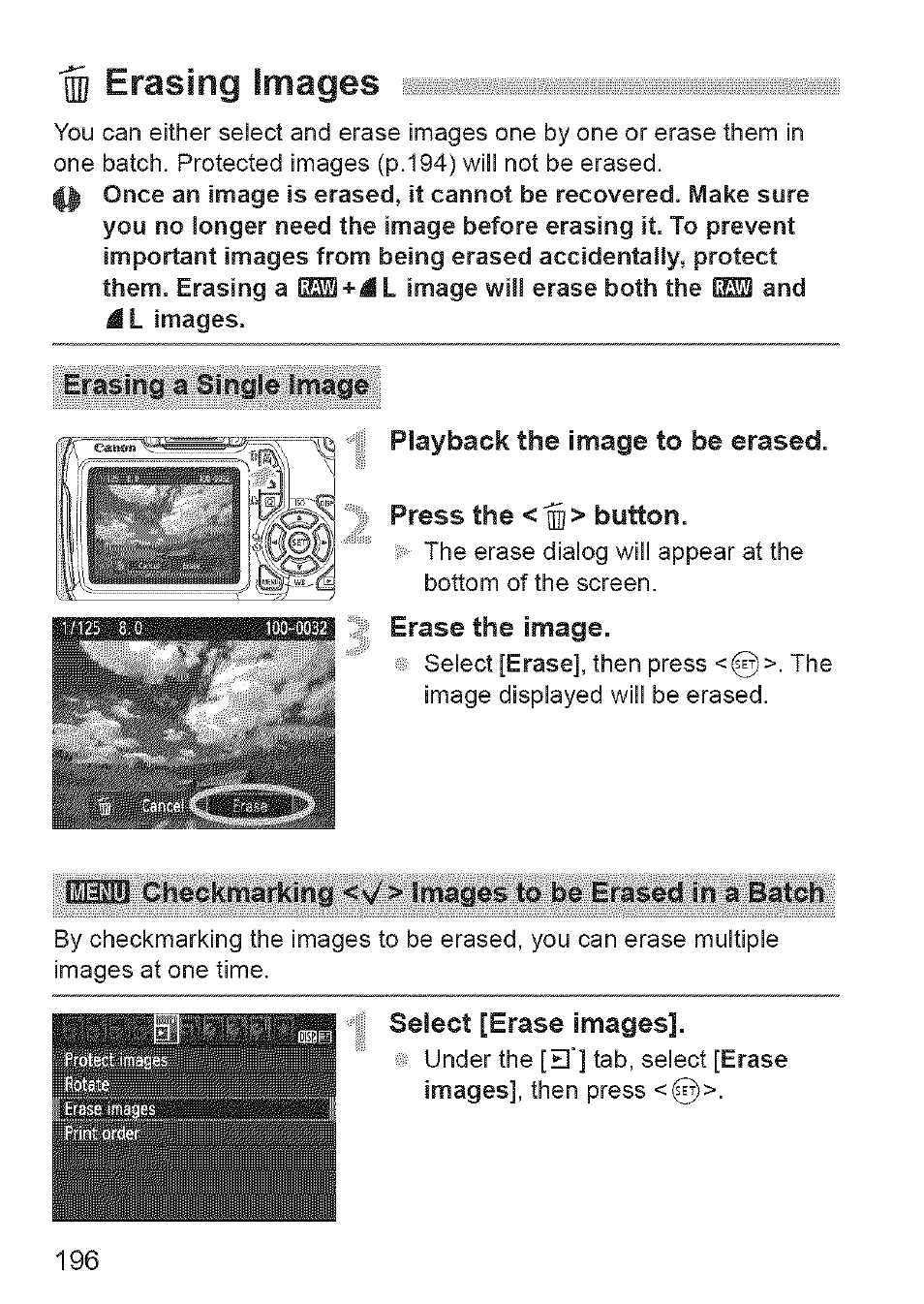 P erasing images | Canon EOS 1100 D User Manual | Page 107 / 112