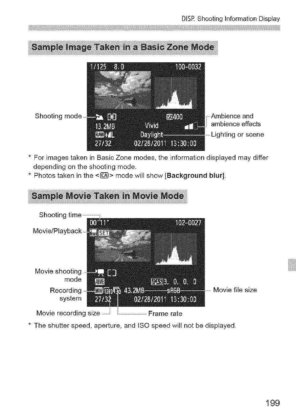Sample image taken in a basic zone mode, Sample movie taken in movie mode | Canon EOS 1100 D User Manual | Page 110 / 112