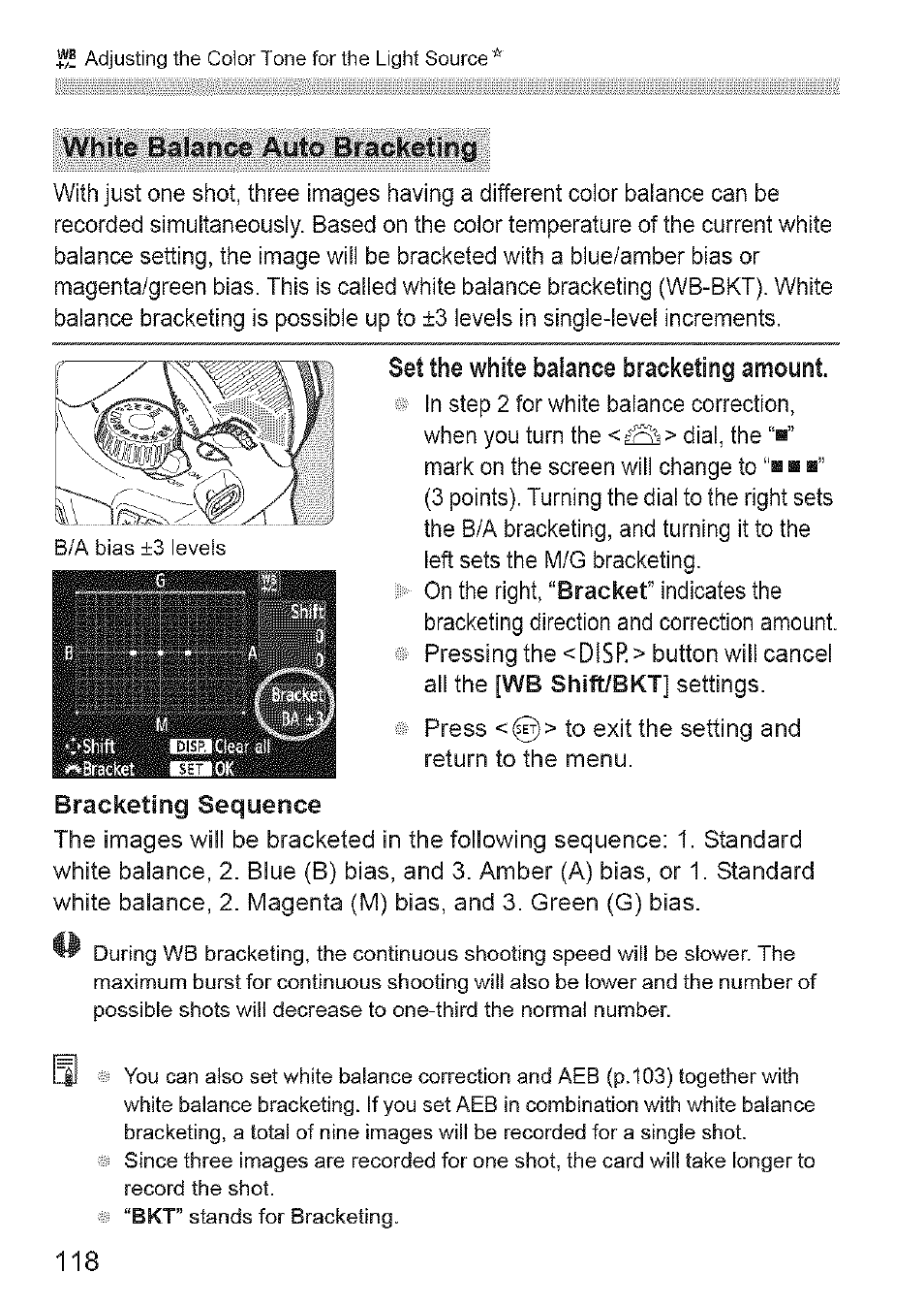 White balance auto bracketing | Canon EOS 1100 D User Manual | Page 29 / 112