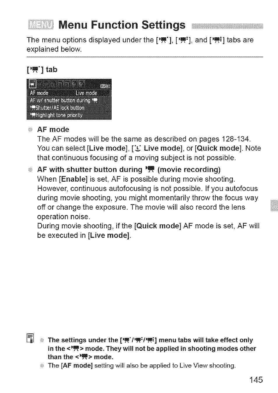 Menu function settings | Canon EOS 1100 D User Manual | Page 56 / 112