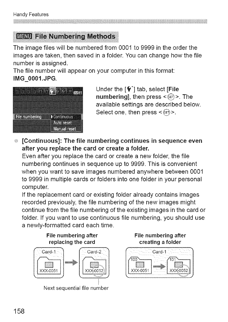 File numbering methods | Canon EOS 1100 D User Manual | Page 69 / 112