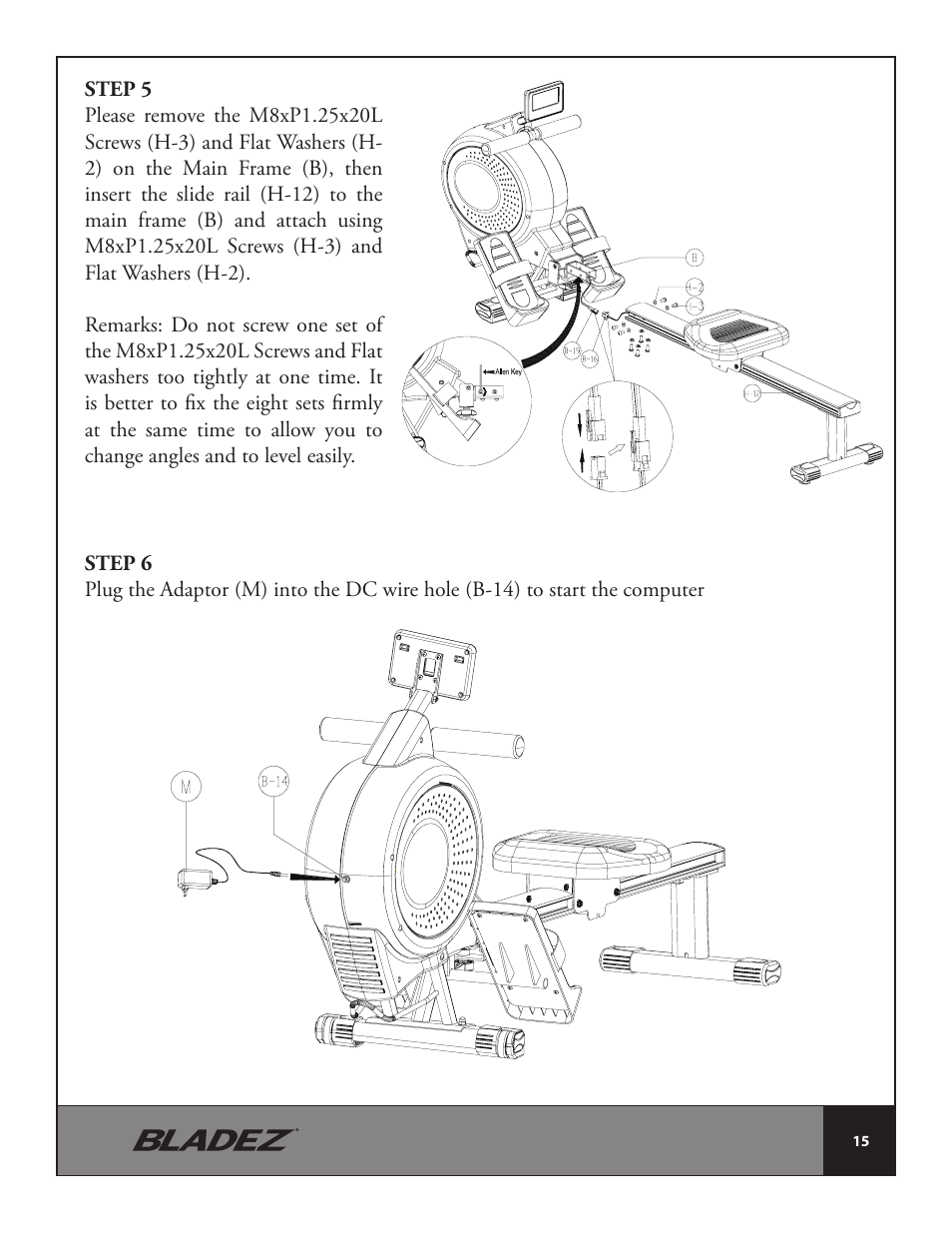 Bladez Fitness Cascade Rower User Manual | Page 15 / 26