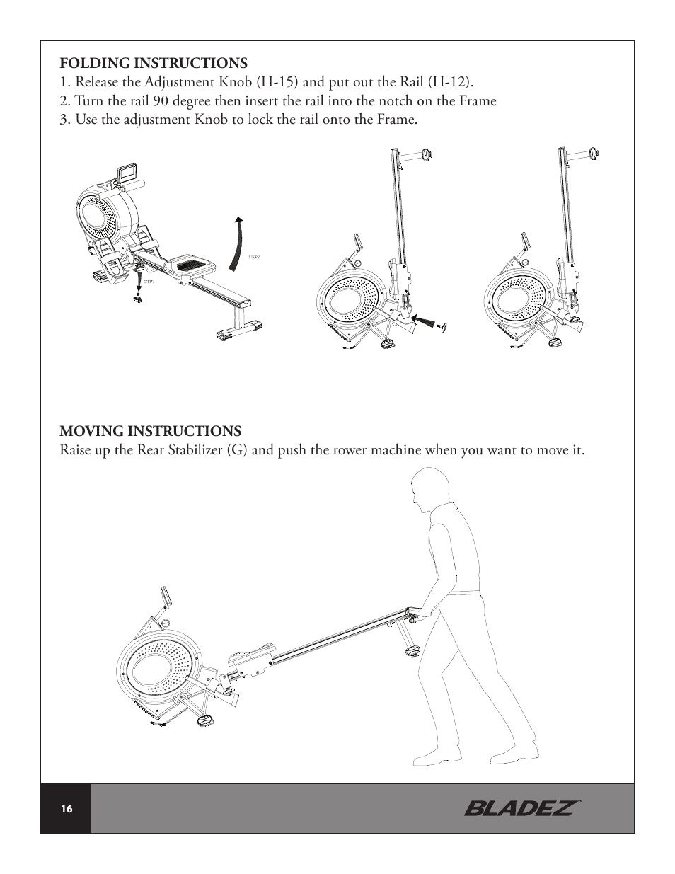 Bladez Fitness Cascade Rower User Manual | Page 16 / 26