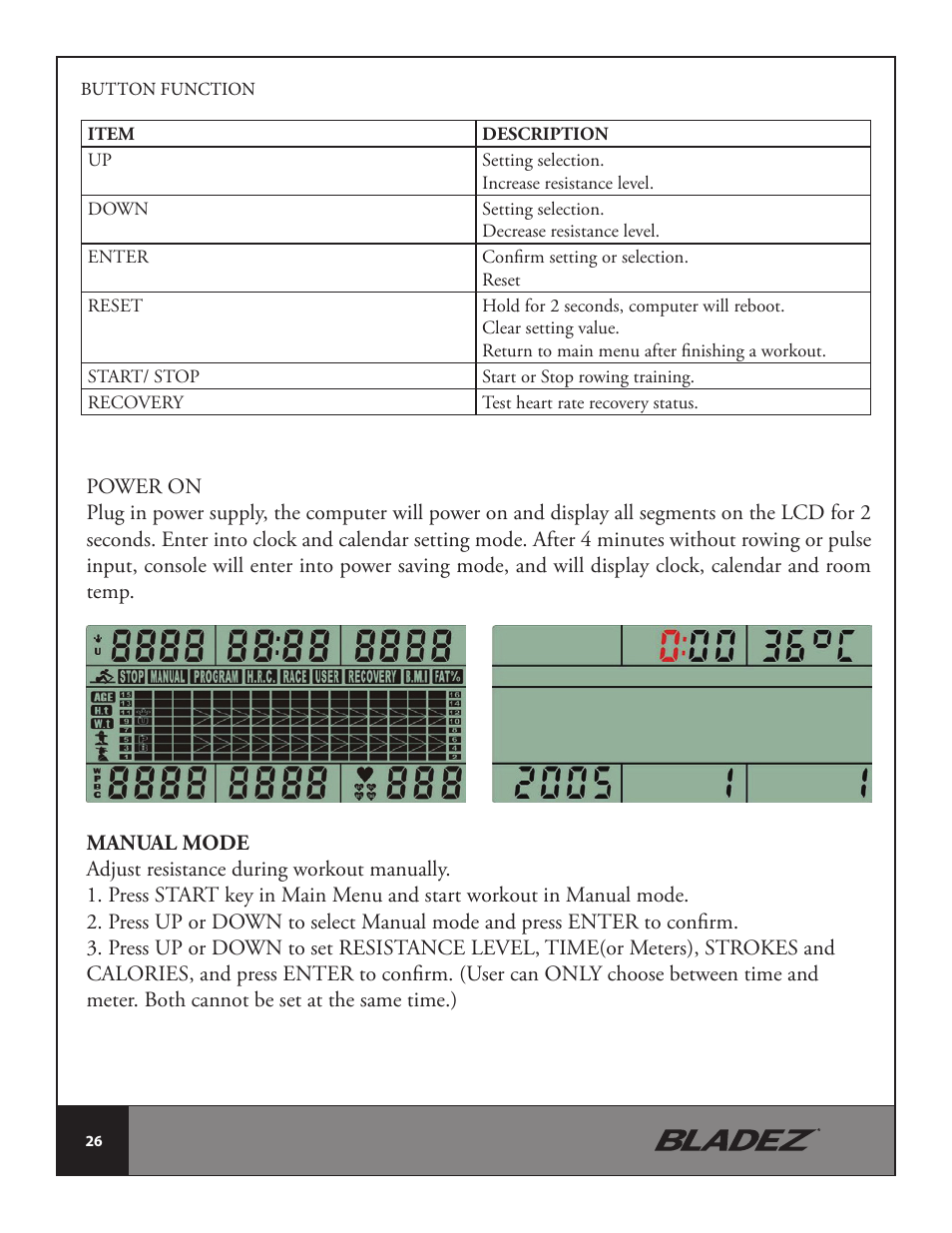 Bladez Fitness Transom Rower User Manual | Page 26 / 32