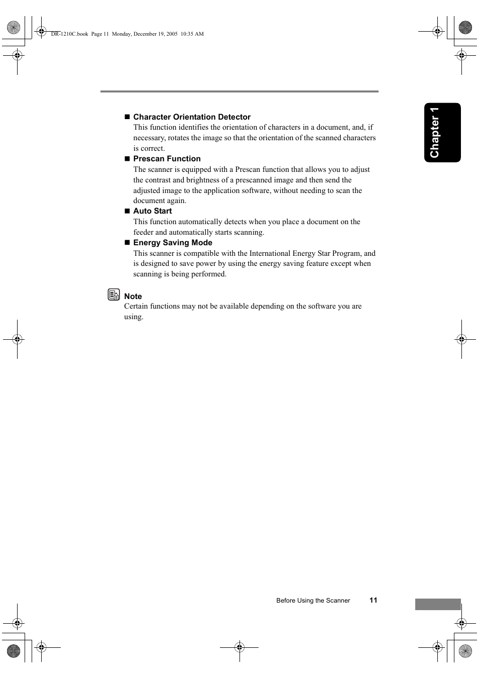 Ch a p te r 1 | Canon DR-1210C User Manual | Page 15 / 98