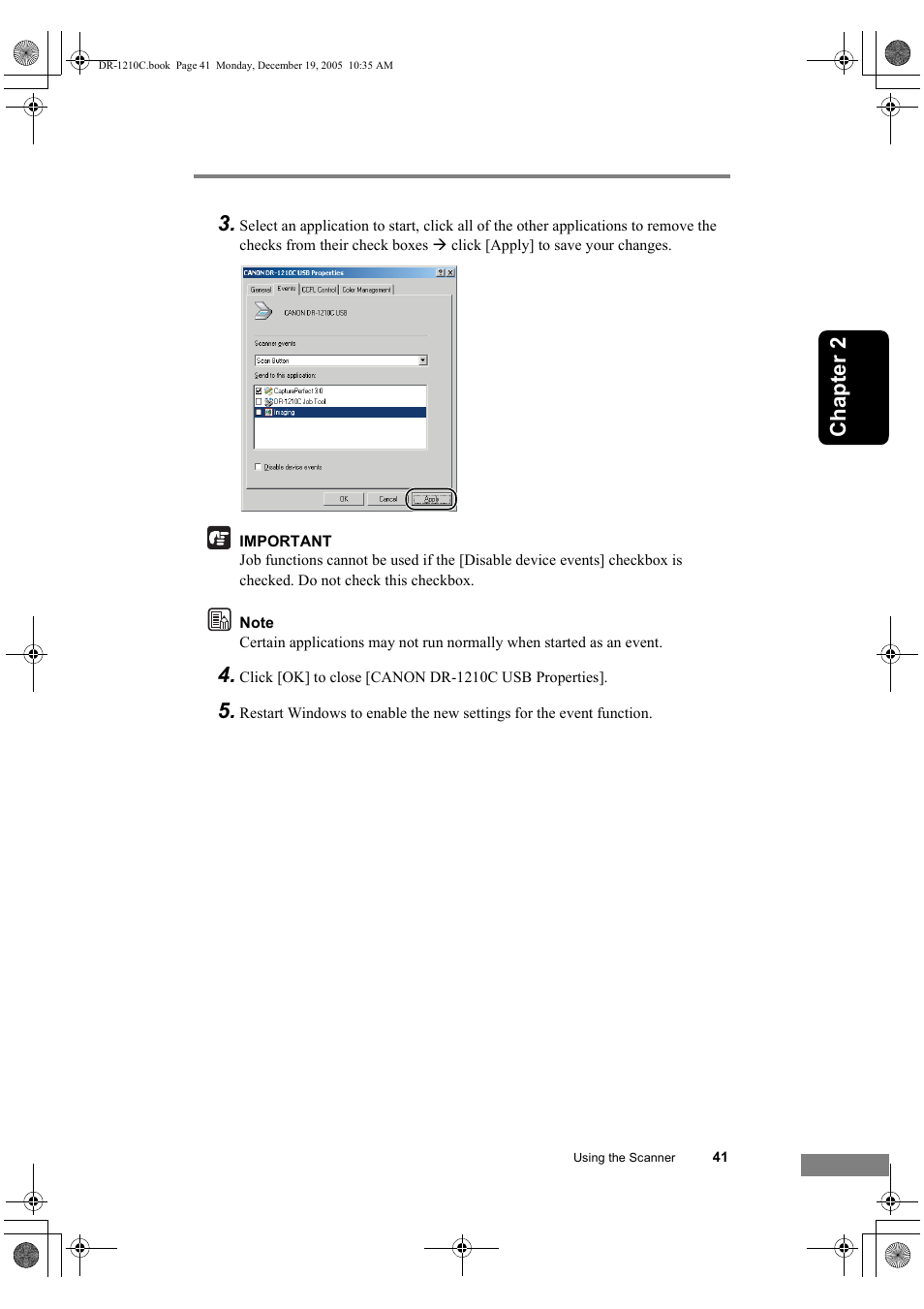 Chapter 2 3 | Canon DR-1210C User Manual | Page 45 / 98