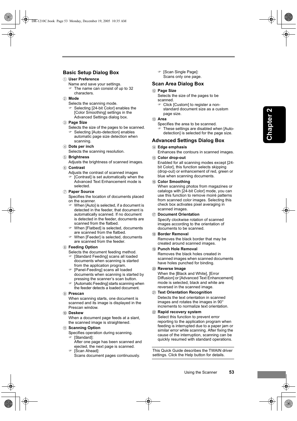 Chapter 2 | Canon DR-1210C User Manual | Page 57 / 98