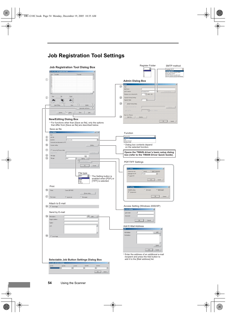 Job registration tool settings | Canon DR-1210C User Manual | Page 58 / 98