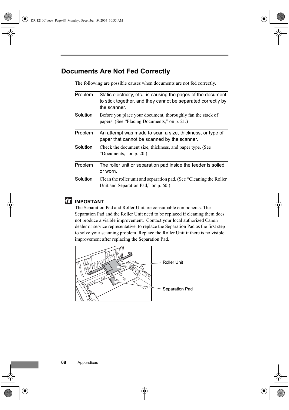 Documents are not fed correctly | Canon DR-1210C User Manual | Page 72 / 98