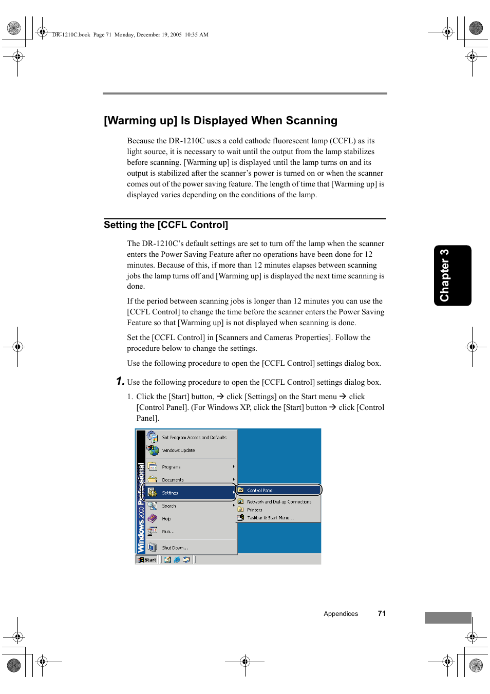 Warming up] is displayed when scanning | Canon DR-1210C User Manual | Page 75 / 98