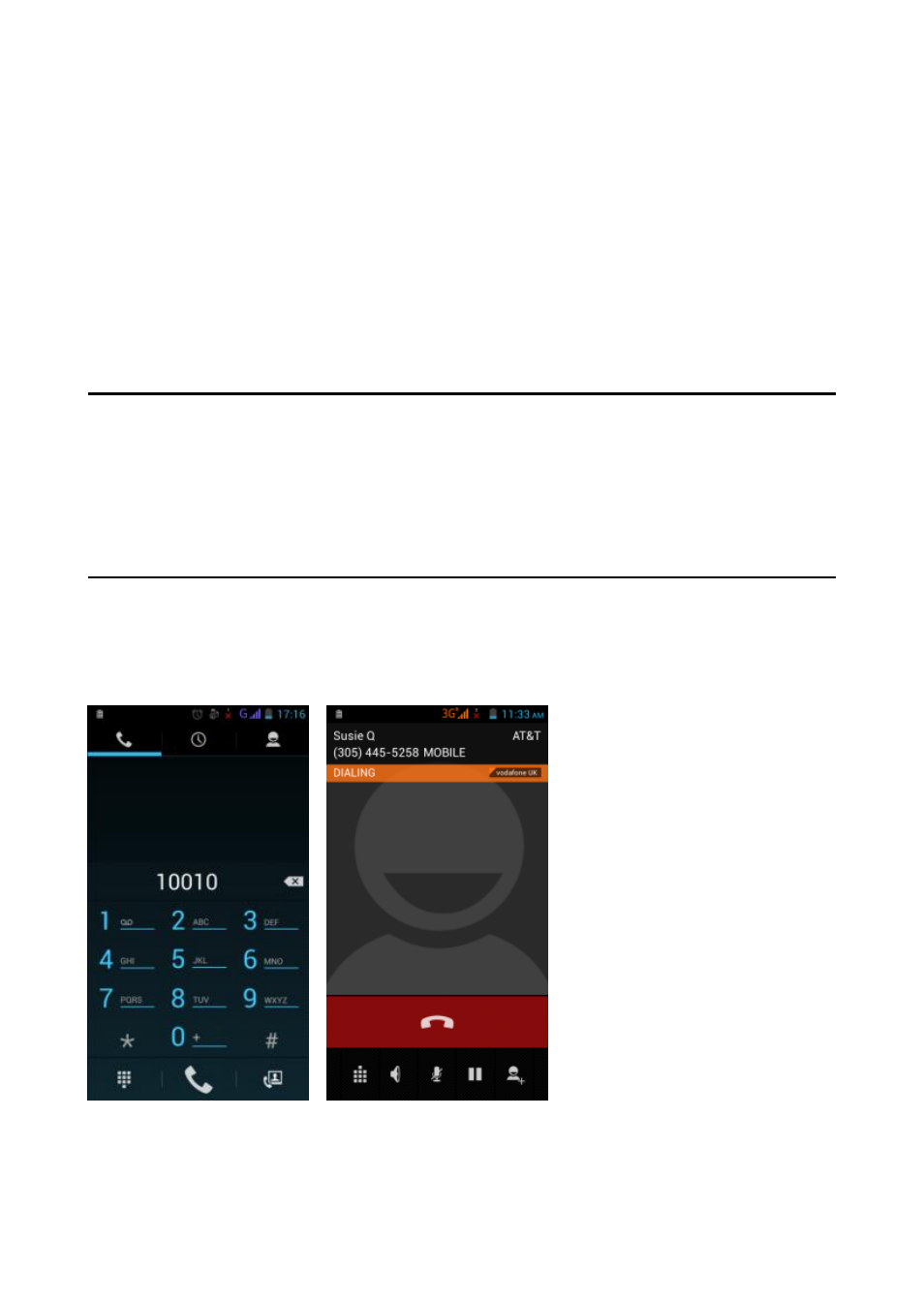Call functions, Contacts | BLU Dash 4.5 User Manual | Page 6 / 21