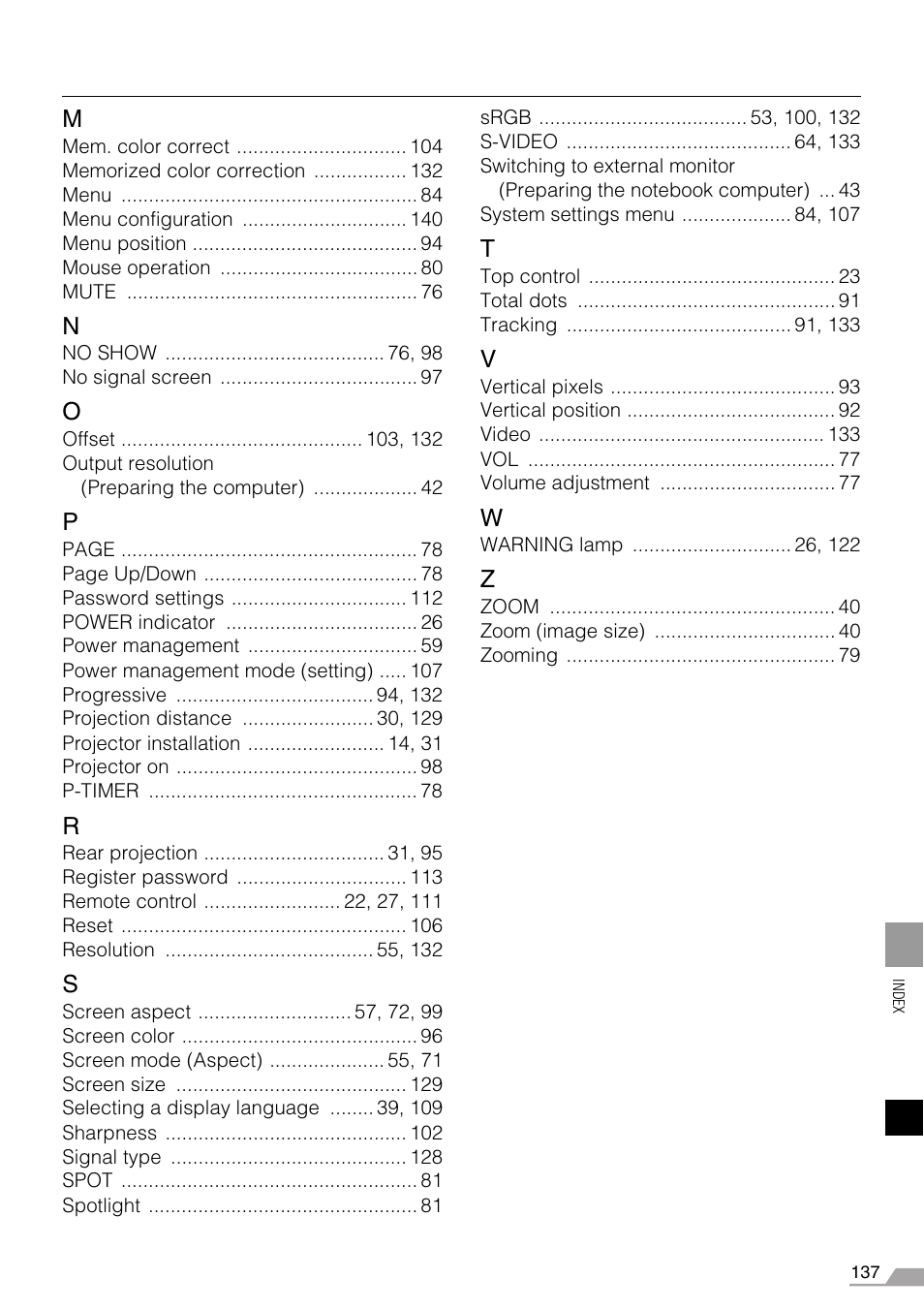 Canon REALiS X700 User Manual | Page 137 / 141