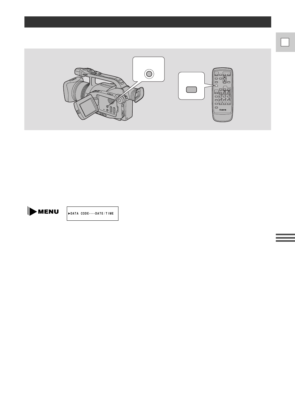 Displaying data code, 65 e | Canon DM-GL1 User Manual | Page 65 / 104