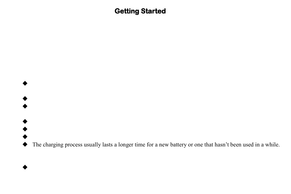Getting started, Installing the sim cards and the battery, Charging the battery | BLU Diva User Manual | Page 3 / 10