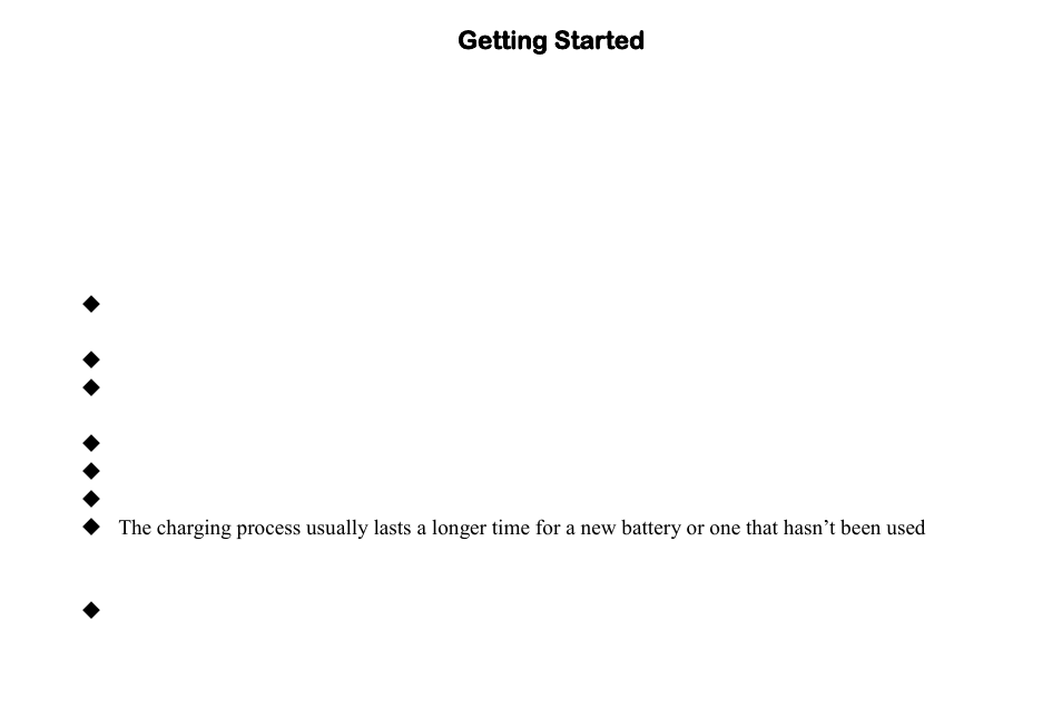 Getting started, Installing the sim cards and the battery, Charging the battery | BLU Diva X User Manual | Page 3 / 10