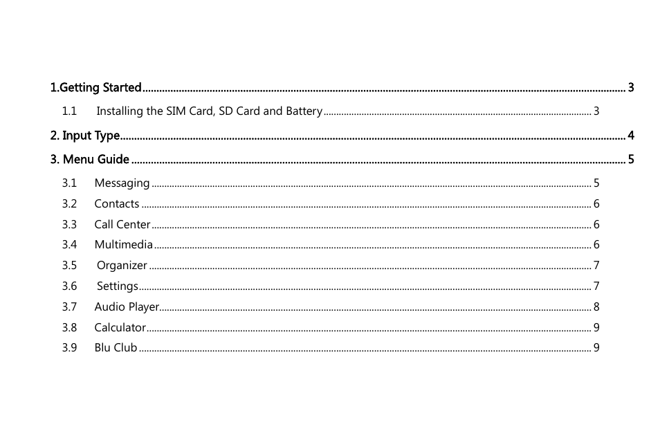 BLU Jenny TV 2.8 User Manual | 9 pages