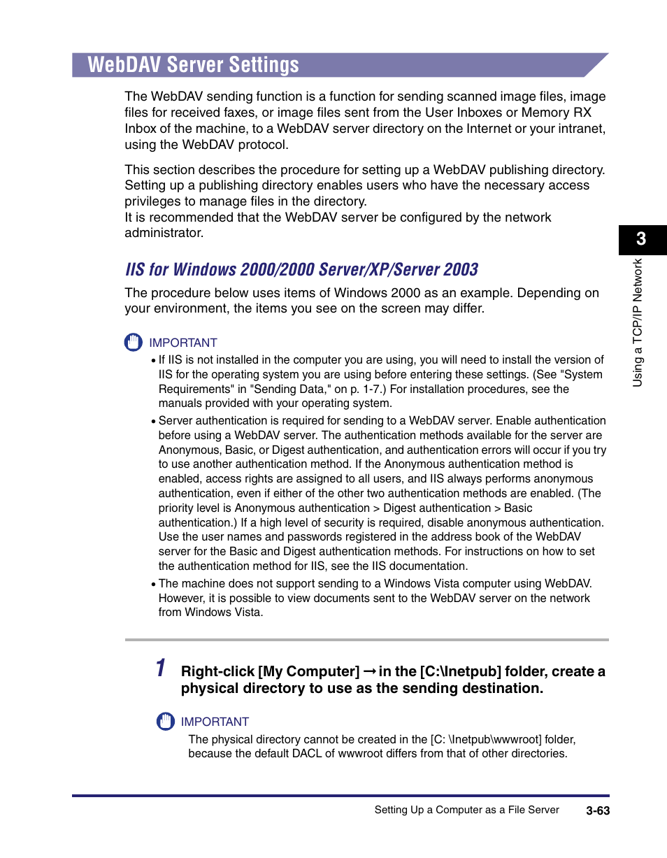 Webdav server settings, Webdav server settings -63 | Canon C2550 User Manual | Page 105 / 234