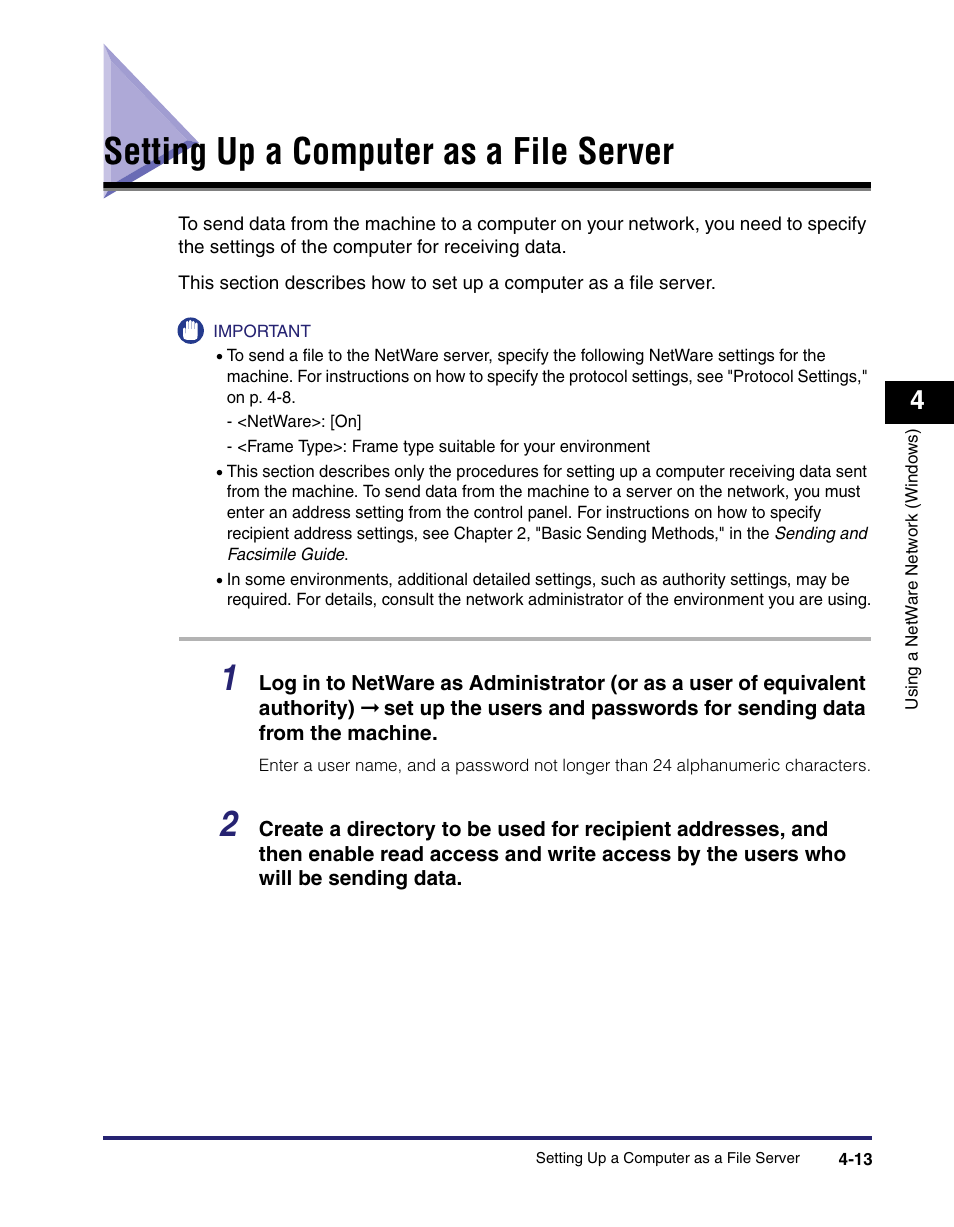 Setting up a computer as a file server, Setting up a computer as a file server -13 | Canon C2550 User Manual | Page 123 / 234