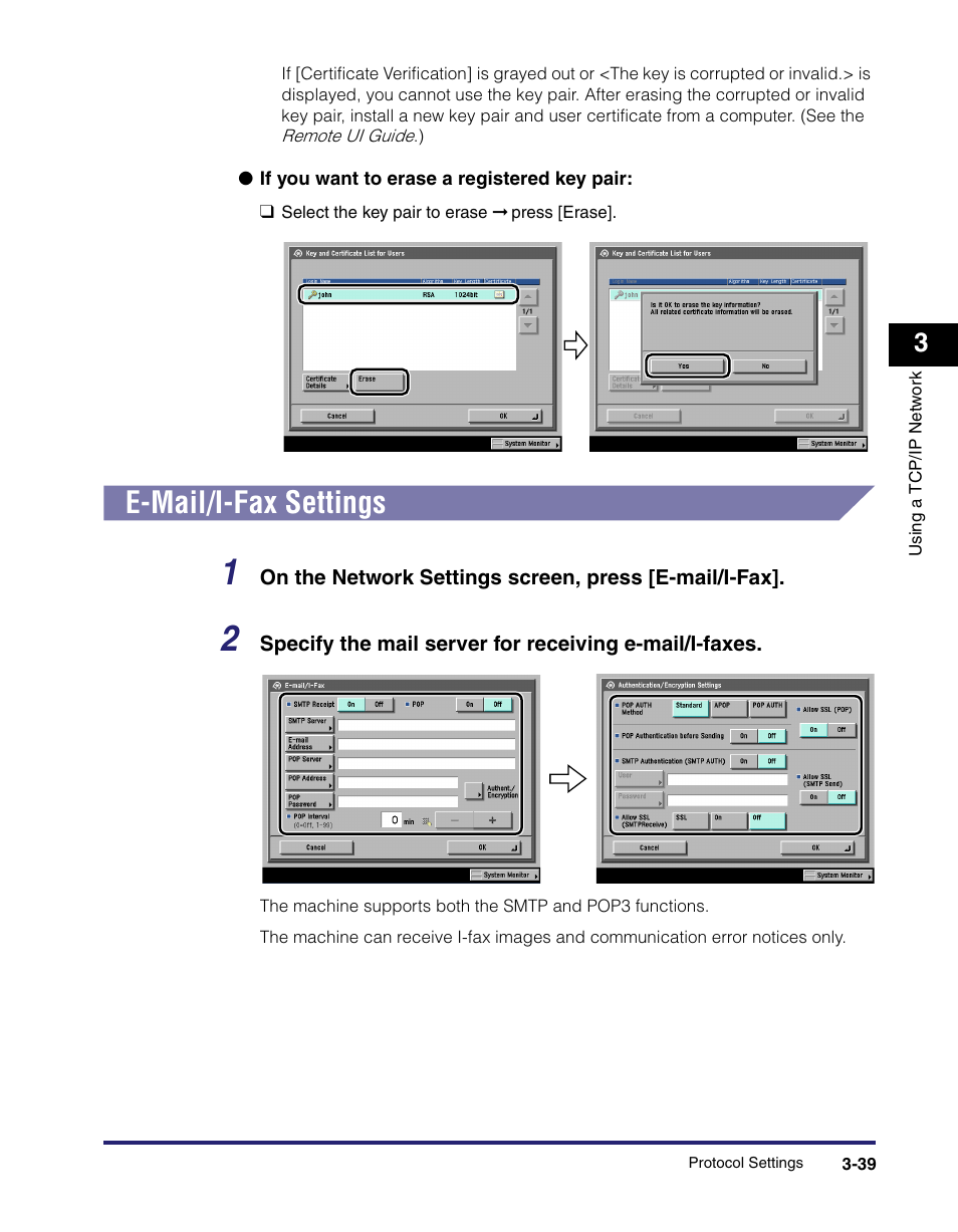 E-mail/i-fax settings, E-mail/i-fax settings -39 | Canon C2550 User Manual | Page 81 / 234