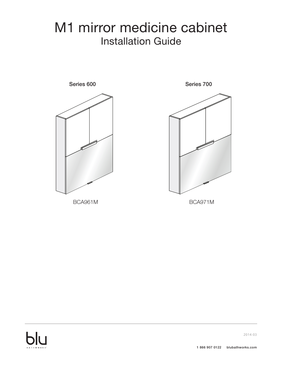 Blu Bathworks BCA961M User Manual | 9 pages