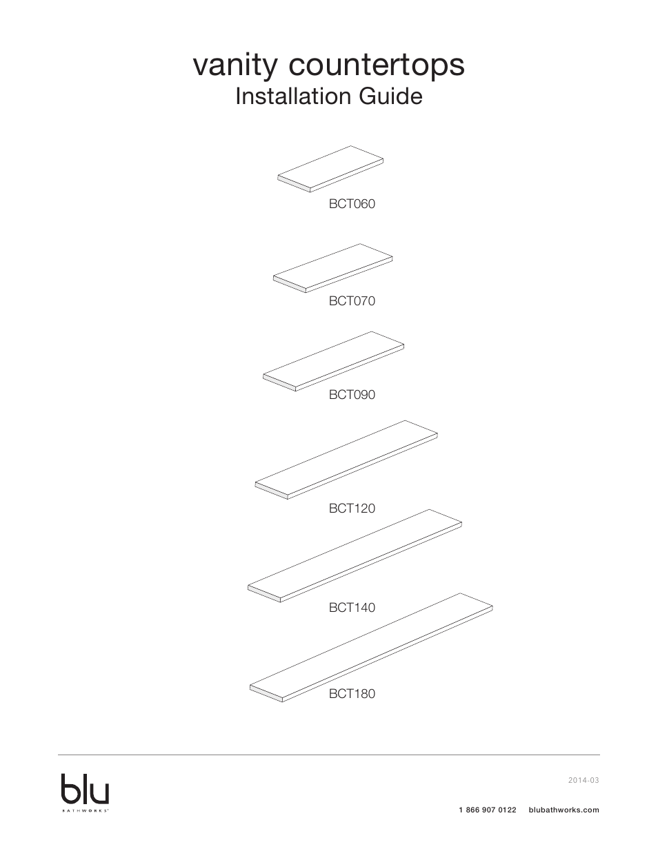 Blu Bathworks BCT060 User Manual | 6 pages