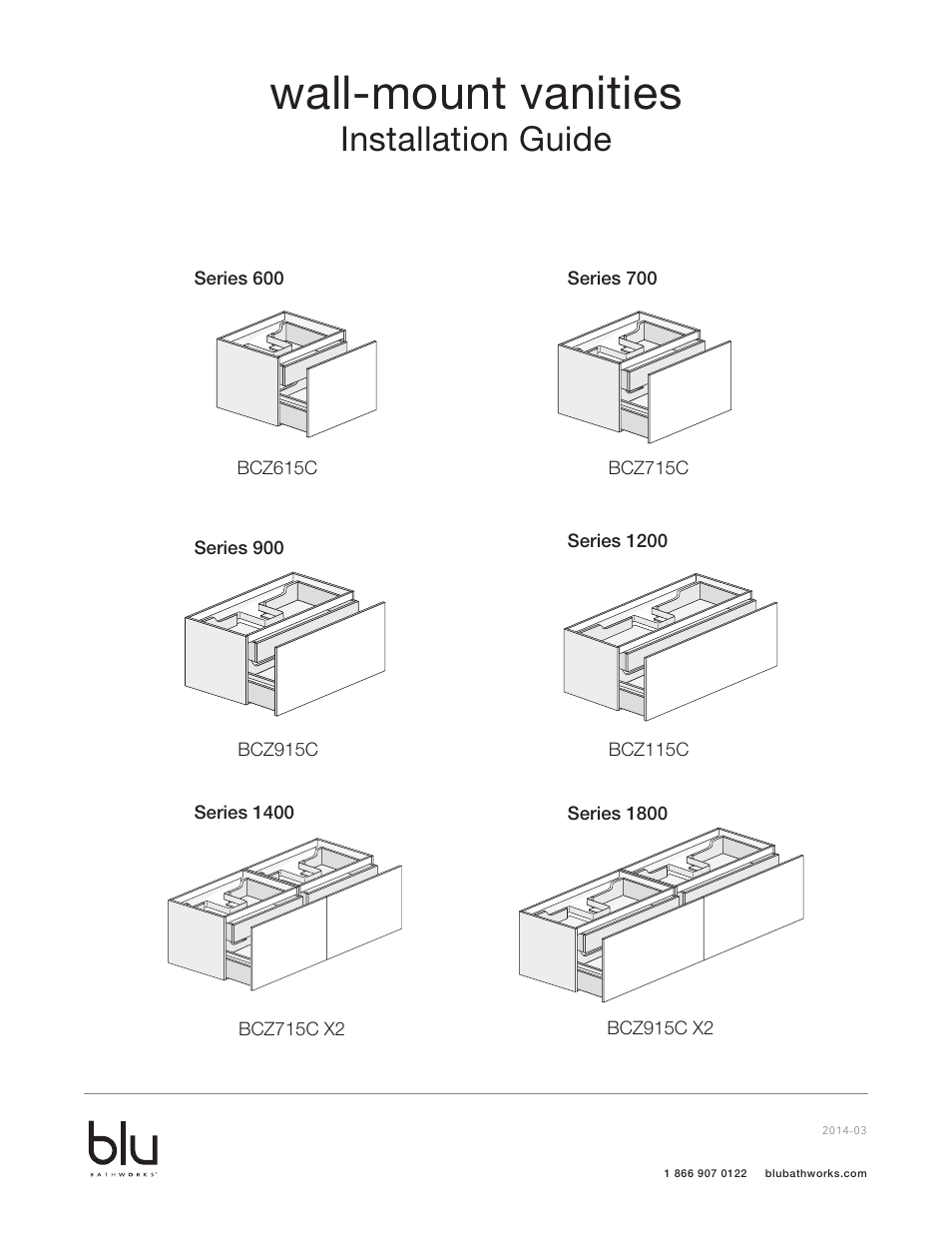 Blu Bathworks BCZ615C User Manual | 13 pages