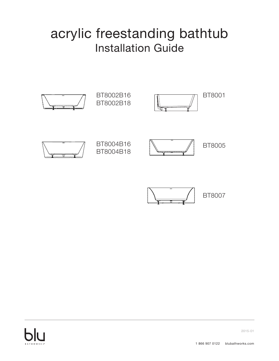 Blu Bathworks BT8001 User Manual | 10 pages