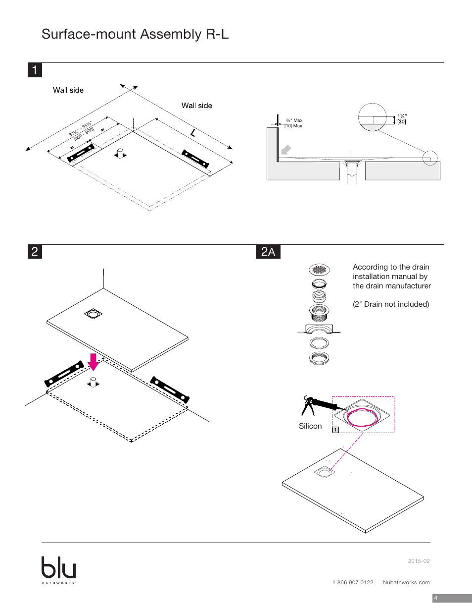 Surface-mount assembly r-l | Blu Bathworks SB8080 User Manual | Page 5 / 10