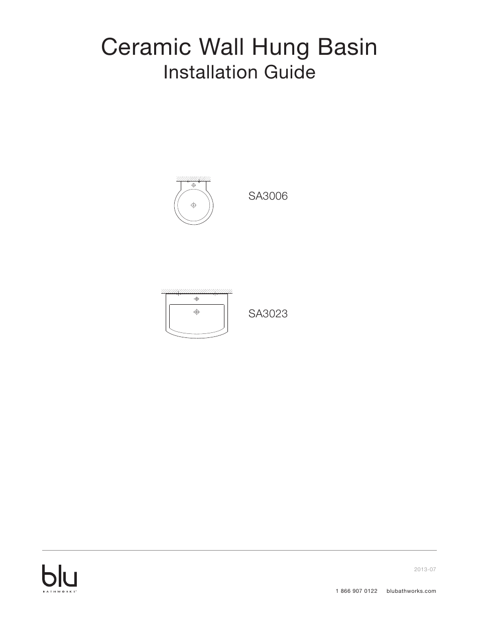 Blu Bathworks SA3006 User Manual | 5 pages