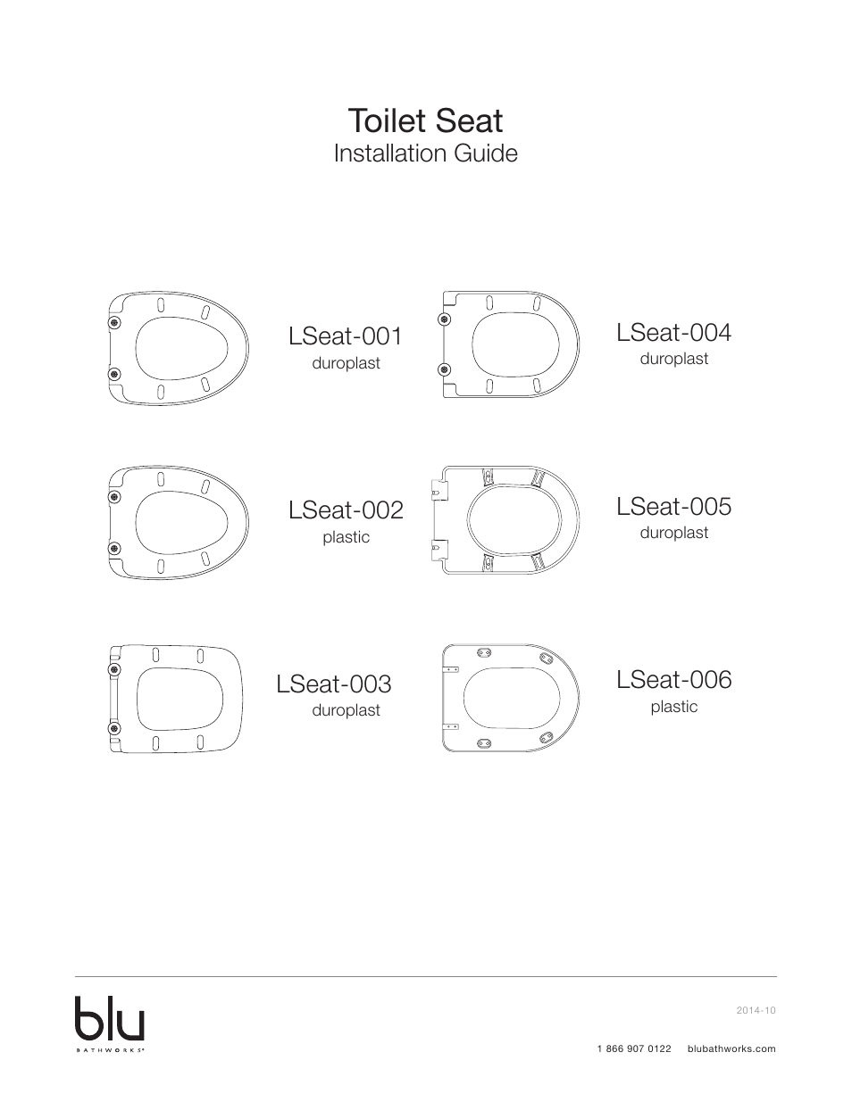 Blu Bathworks LSeat-001 User Manual | 12 pages