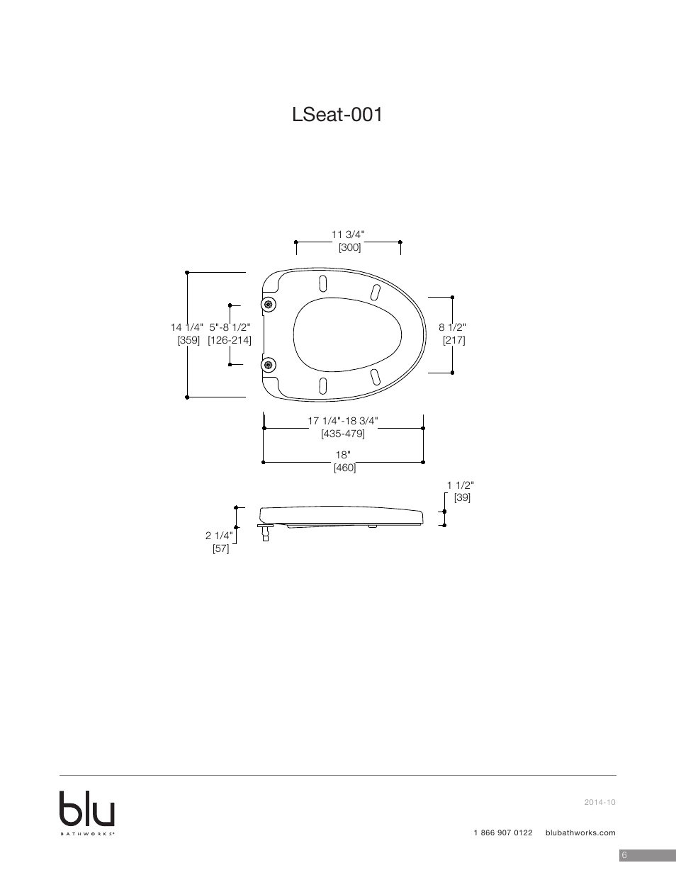 Lseat - 004, Lseat - 002, Lseat-001 | Blu Bathworks LSeat-001 User Manual | Page 7 / 12