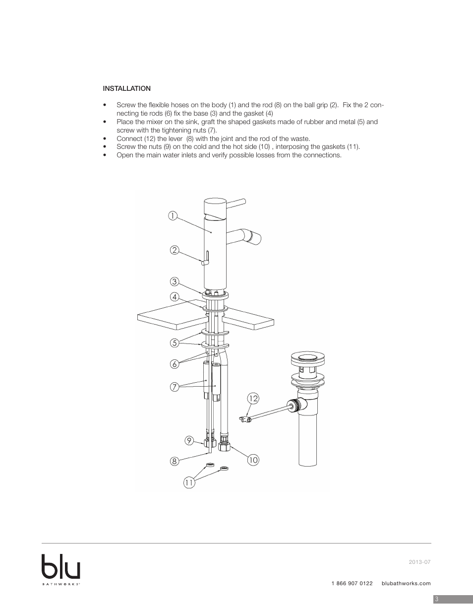 Blu Bathworks TSP611 User Manual | Page 3 / 7