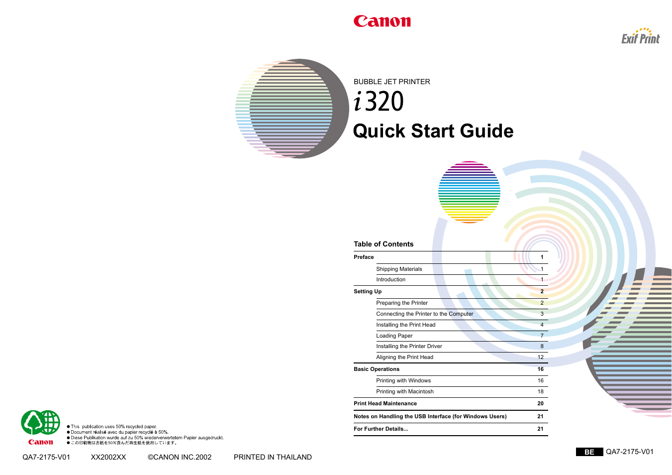 Canon i 320 User Manual | 26 pages