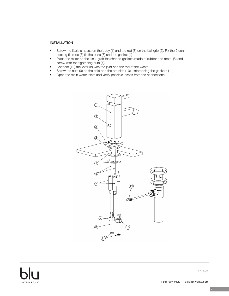 Blu Bathworks TSU611 User Manual | Page 3 / 7