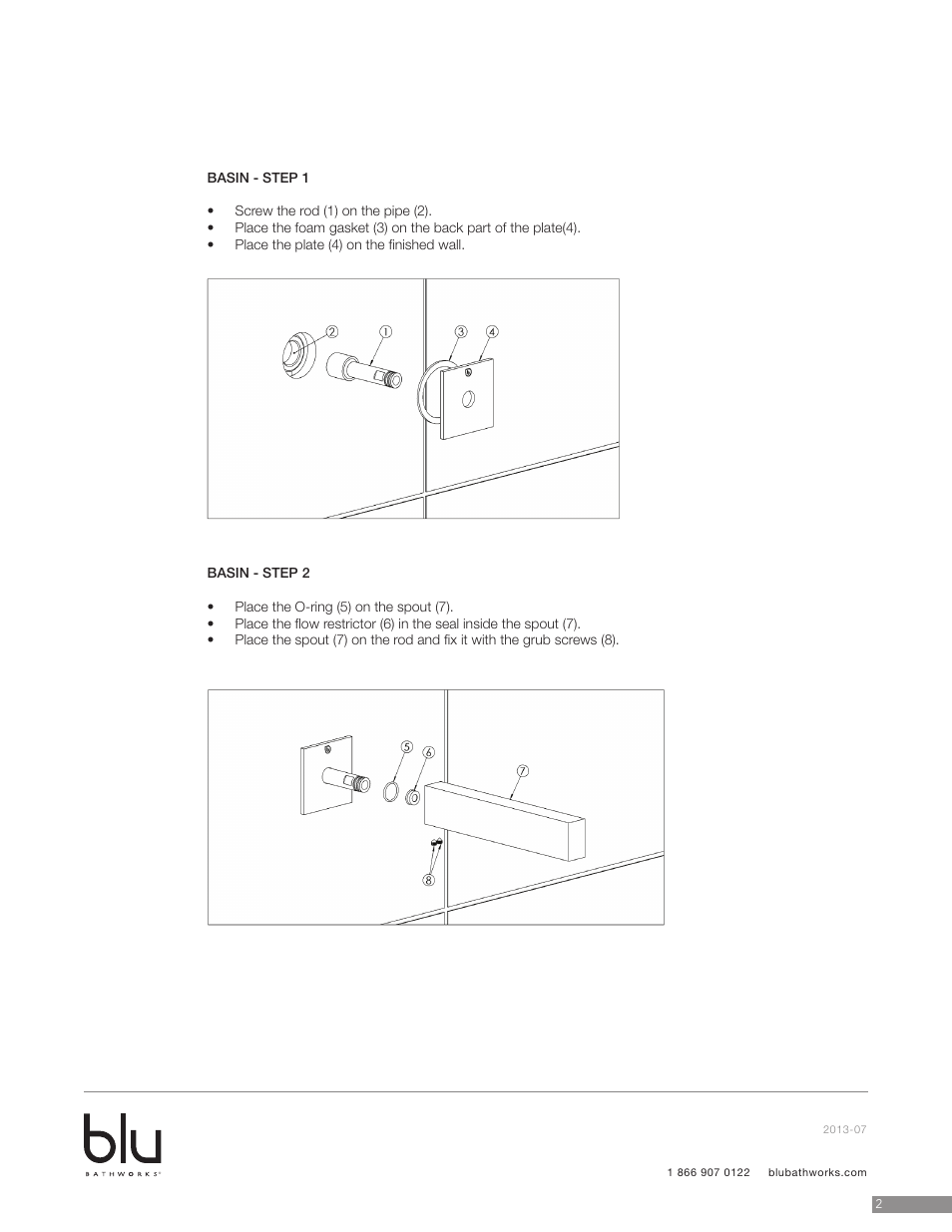 Blu Bathworks TF610 User Manual | Page 3 / 9