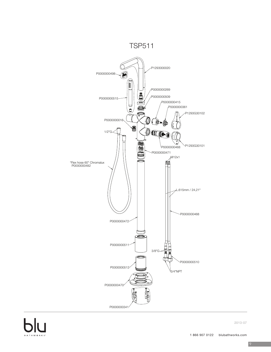 Tsp511 | Blu Bathworks TSP511 User Manual | Page 10 / 11