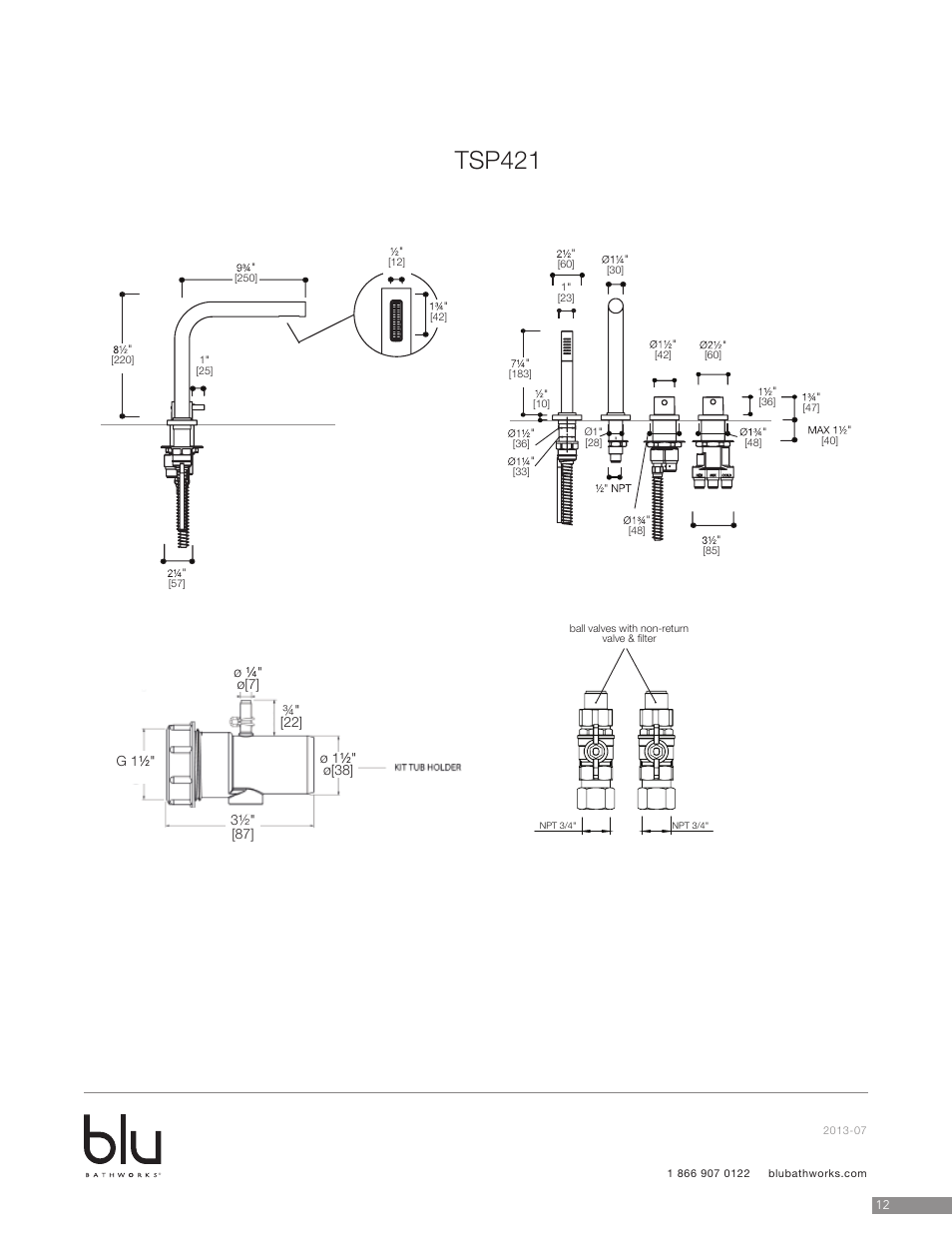 Tsp421 | Blu Bathworks TSP421 User Manual | Page 13 / 15