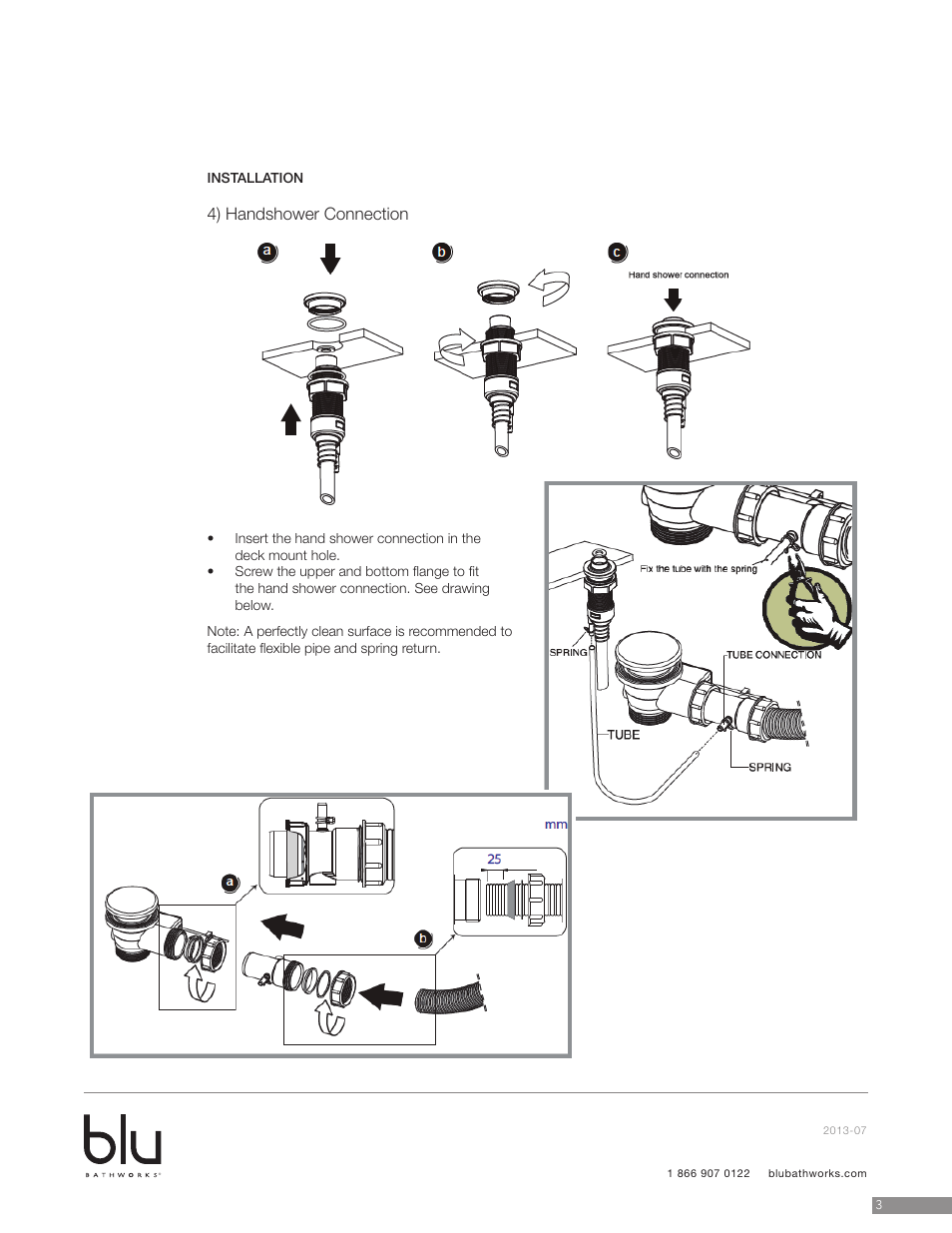 4) handshower connection | Blu Bathworks TSP421 User Manual | Page 4 / 15