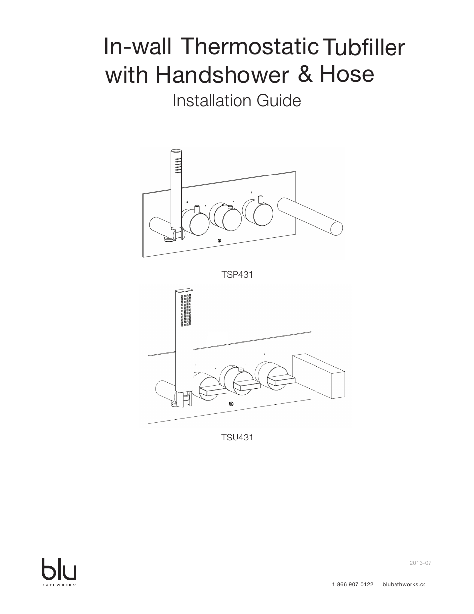 Blu Bathworks TSP431 User Manual | 11 pages