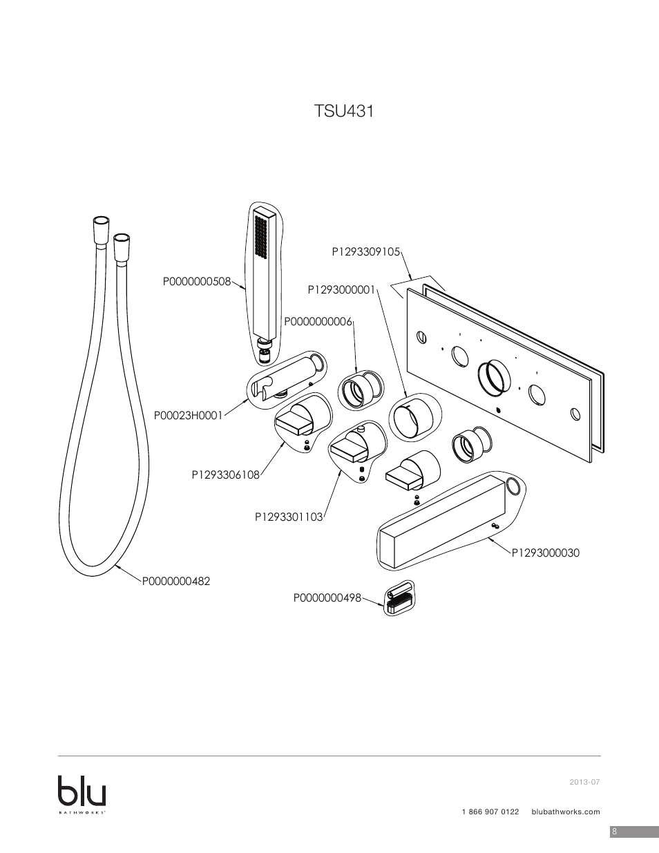 Tsu431 | Blu Bathworks TSP431 User Manual | Page 10 / 11